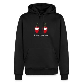 Fotograf Scharf unscharf Fotografie - Männer Premium Bio Hoodie - Schwarz - Vorne - Nico (187cm)