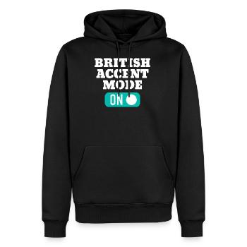 Britischer Akzent-Modus bei muttersprachlichen Eng - Männer Premium Bio Hoodie - Schwarz - Vorne - Nico (187cm)