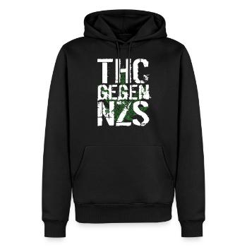 Links Antifaschist Linke Kiffer Geschenk - Männer Premium Bio Hoodie - Schwarz - Vorne - Nico (187cm)