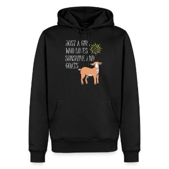 Fille aime le soleil et les chèvres Animal de - Sweat à capuche Premium bio Homme - noir - Devant - Nico (187cm)