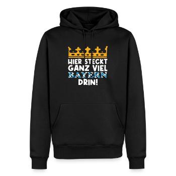 Bayern dahoam bayrisch Flagge Geschenkidee - Männer Premium Bio Hoodie - Schwarz - Vorne - Nico (187cm)