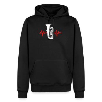 Tuba rythme cardiaque - Sweat à capuche Premium bio Homme - noir - Devant - Nico (187cm)