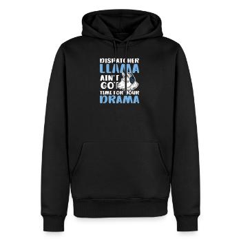 Dispatcher Dispatcher Lama - Männer Premium Bio Hoodie - Schwarz - Vorne - Nico (187cm)