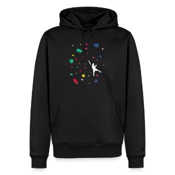 Klettern Boulderwand Felskletterer Bouldern - Männer Premium Bio Hoodie - Schwarz - Vorne - Nico (187cm)
