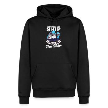 Kreuzfahrturlaub Was passiert auf dem Schiff Bleibt auf dem Schiff - Männer Premium Bio Hoodie - Schwarz - Vorne - Nico (187cm)