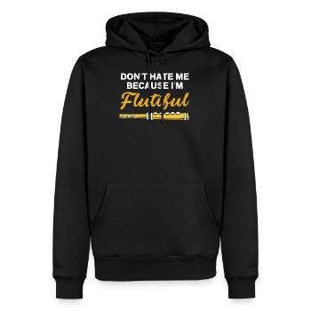 Flute - Men’s Premium Organic Hoodie - black - Front - Nico (187cm)