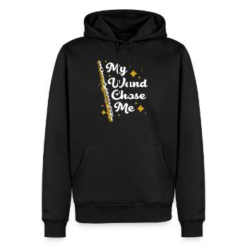 Flute - Men’s Premium Organic Hoodie - black - Front - Nico (187cm)