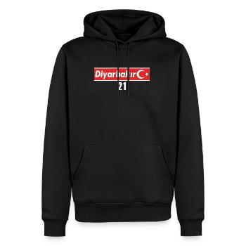 21 Plaque d’immatriculation Diyarbakir Turquie comme cadeau - Sweat à capuche Premium bio Homme - noir - Devant - Nico (187cm)