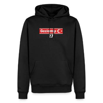 27 Gaziantep Plaque d’immatriculation turque en cadeau - Sweat à capuche Premium bio Homme - noir - Devant - Nico (187cm)
