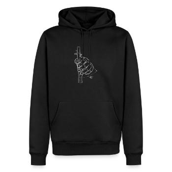Archer tir à l'arc arc et flèche - Sweat à capuche Premium bio Homme - noir - Devant - Nico (187cm)