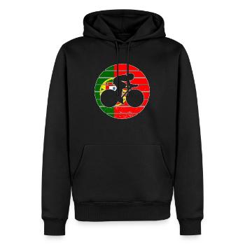 Cyclisme Portugal Vélo de course Vélo - Sweat à capuche Premium bio Homme - noir - Devant - Nico (187cm)