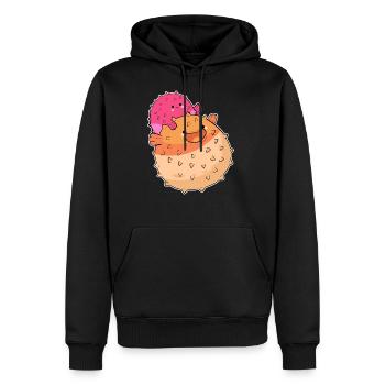 Kugelfisch - Männer Premium Bio Hoodie - Schwarz - Vorne - Nico (187cm)