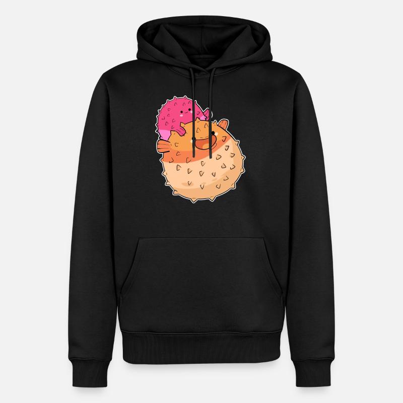 Kugelfisch - Männer Premium Bio Hoodie - Schwarz