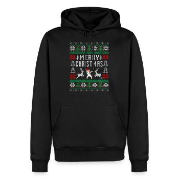 Merrry Christmas Einhorn Weihnachten Xmas - Männer Premium Bio Hoodie - Schwarz - Vorne - Nico (187cm)