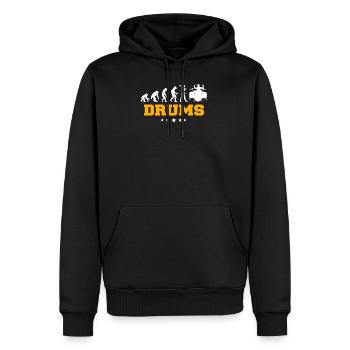 DRUMS - Männer Premium Bio Hoodie - Schwarz - Vorne - Nico (187cm)