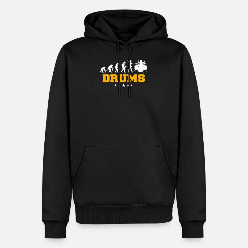 DRUMS - Männer Premium Bio Hoodie - Schwarz