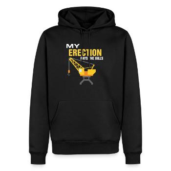 Meine Erektion bezahlt die Rechnungen Rigger Ölfel - Männer Premium Bio Hoodie - Schwarz - Vorne - Nico (187cm)