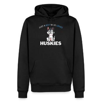 Kawaii Dog Pet Boy Gift Husky - Men’s Premium Organic Hoodie - black - Front - Nico (187cm)