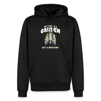 Mein Körper Ist Ein Garten, Kein Friedhof Vegan - Männer Premium Bio Hoodie - Schwarz - Vorne - Nico (187cm)
