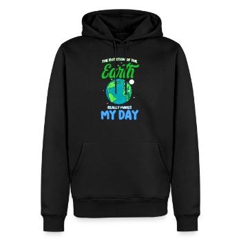 Die Rotation Der Erde Macht Meinen Tag Wirklich - Männer Premium Bio Hoodie - Schwarz - Vorne - Nico (187cm)