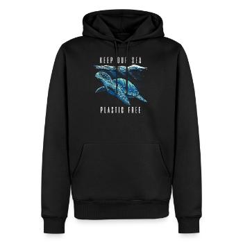 Keep Our Sea Plastic Free Earth Day - Männer Premium Bio Hoodie - Schwarz - Vorne - Nico (187cm)