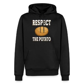 Respect The Potato Lover Potatoes Vegan Vegetarian - Männer Premium Bio Hoodie - Schwarz - Vorne - Nico (187cm)