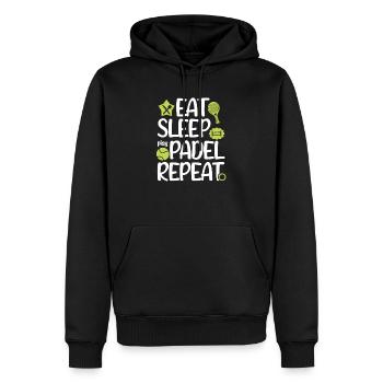 Eat Sleep Padel Padelspieler Padeltennis lustig - Männer Premium Bio Hoodie - Schwarz - Vorne - Nico (187cm)