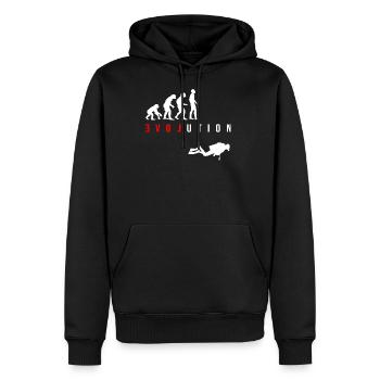 Diving LOVE Evolution as a gift - Men’s Premium Organic Hoodie - black - Front - Nico (187cm)