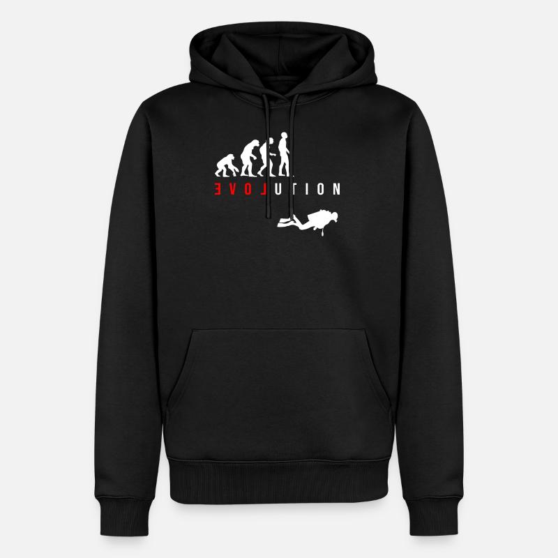 Plongée LOVE Evolution comme cadeau - Sweat à capuche Premium bio Homme - noir