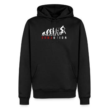 Evolution of the Man BMX Bicycle Jump Trick jump - Men’s Premium Organic Hoodie - black - Front - Nico (187cm)