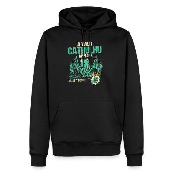 Ein wilder Cathulhu erscheint - Kawaii - Männer Premium Bio Hoodie - Schwarz - Vorne - Nico (187cm)