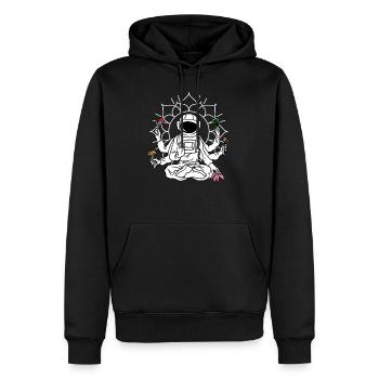 Astronaute Magic Mushrooms Psychedelic LSD - Sweat à capuche Premium bio Homme - noir - Devant - Nico (187cm)