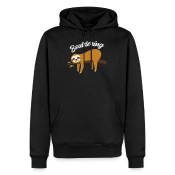 Boulder Spaß Faultier T-Shirt I Klettern Rock - Männer Premium Bio Hoodie - Schwarz - Vorne - Nico (187cm)