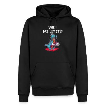 Wie? Das Letzte? Unicorn Einhorn Drache lustiges - Männer Premium Bio Hoodie - Schwarz - Vorne - Nico (187cm)