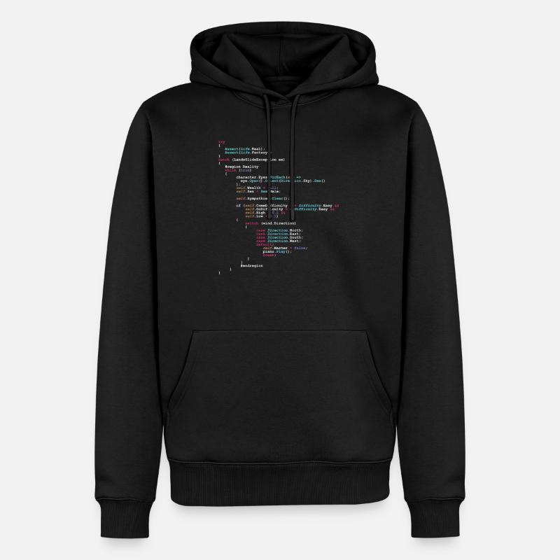 Programmierer Humor Code - für Software-Entwickler - Männer Premium Bio Hoodie - Schwarz