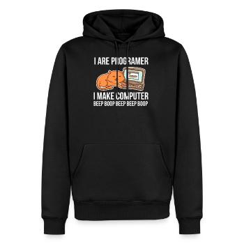 Programmierer-Chat-Humor für Coder und - Männer Premium Bio Hoodie - Schwarz - Vorne - Nico (187cm)