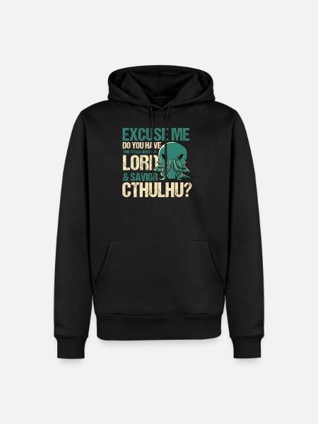 M. &Sauveur Cthulhu Kawaii religion parodie - Sweat à capuche Premium bio Homme - noir