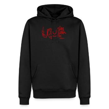 Adepte du dragon rouge esthétique japonais - Sweat à capuche Premium bio Homme - noir - Devant - Nico (187cm)