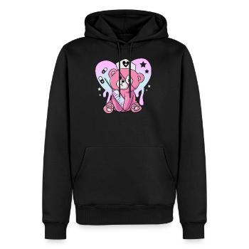 Paramedic Bear Japanese Pastel Goth Kawaii - Men’s Premium Organic Hoodie - black - Front - Nico (187cm)