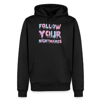 Follow Your Nightmares Pastell Goth Soft Grunge - Männer Premium Bio Hoodie - Schwarz - Vorne - Nico (187cm)