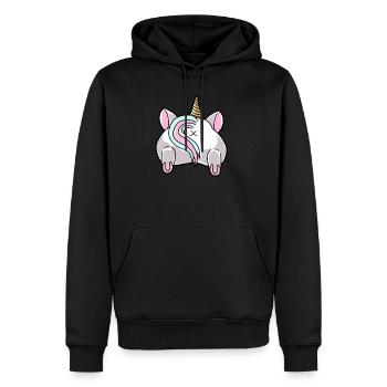 Einhorn Hintern Magische Einhorn Liebhaber - Männer Premium Bio Hoodie - Schwarz - Vorne - Nico (187cm)