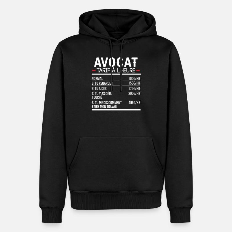 Avocat Idée Cadeau Humour - Sweat à capuche Premium bio Homme - noir