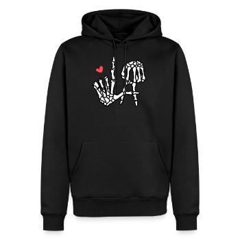 J’aime Los Angeles Skeleton Hands Destination USA - Sweat à capuche Premium bio Homme - noir - Devant - Nico (187cm)