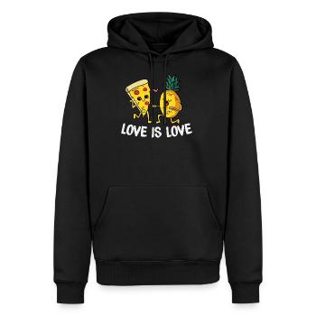 Love Is Love Cute Pineapple Pizza LGBTQ Pride - Männer Premium Bio Hoodie - Schwarz - Vorne - Nico (187cm)