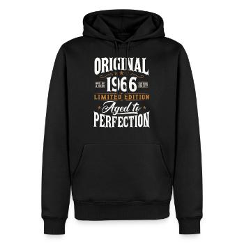 Vintage 1966 Original Vintage Birthday Gift - Men’s Premium Organic Hoodie - black - Front - Nico (187cm)