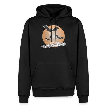 Lune d’Halloween - DGS Streetwear - Sweat à capuche Premium bio Homme - noir - Devant - Nico (187cm)