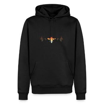 Herzschlag Biene Imker Honig Bienen Flüsterer Puls - Männer Premium Bio Hoodie - Schwarz - Vorne - Nico (187cm)