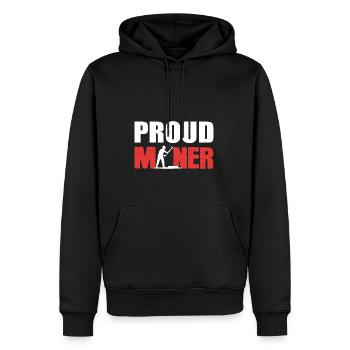 Stolzer Bergmann Hart arbeitende Person Gift - Männer Premium Bio Hoodie - Schwarz - Vorne - Nico (187cm)