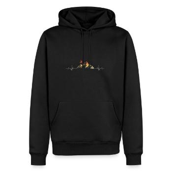 Ski Vintage Skier Herzschlag Berge Retro Skifahren - Männer Premium Bio Hoodie - Schwarz - Vorne - Nico (187cm)