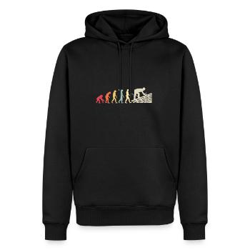 Roofer Human Evolution Retro Vintage Construction - Men’s Premium Organic Hoodie - black - Front - Nico (187cm)